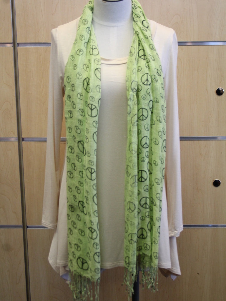 ADO Wrap Light Pink Peace Sign Scarf