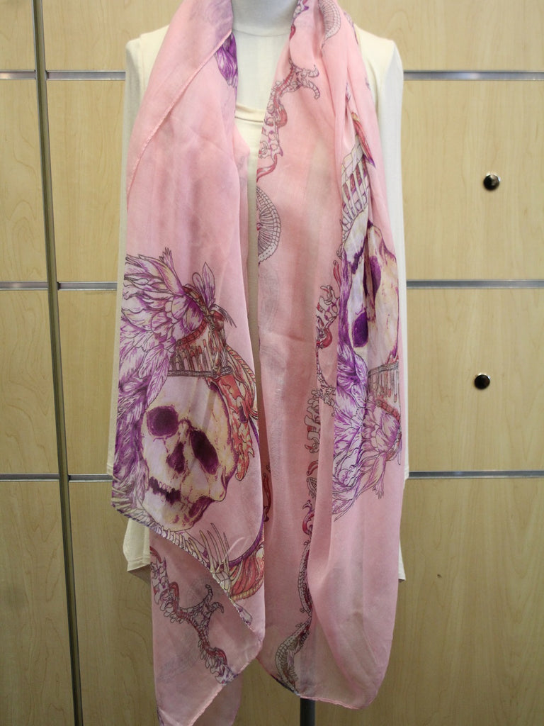 ADO Wrap Light Pink Peace Sign Scarf