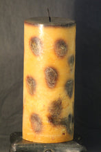 Pillar Candle | 4 X 9 Leopard Candle Tan & Black