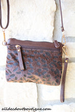 Women's Purse Messenger Leopard Brown Black Shoulder Strap Boutique