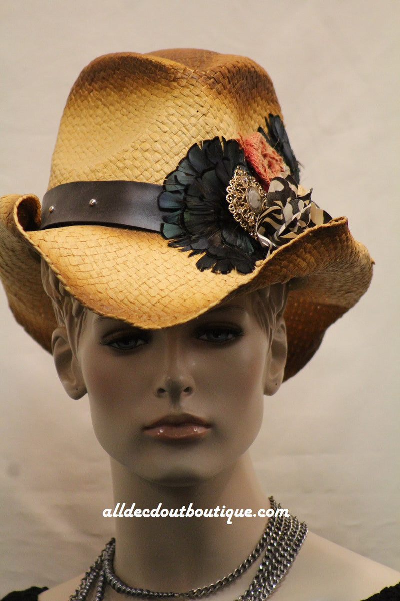 Hat Band Tooled Leather Western Floral Design. -   Cappelli cowgirl,  Utensili di cuoio, Design floreale