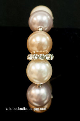 ADO | Stretch Bracelet with Colored Pearls and Crystals