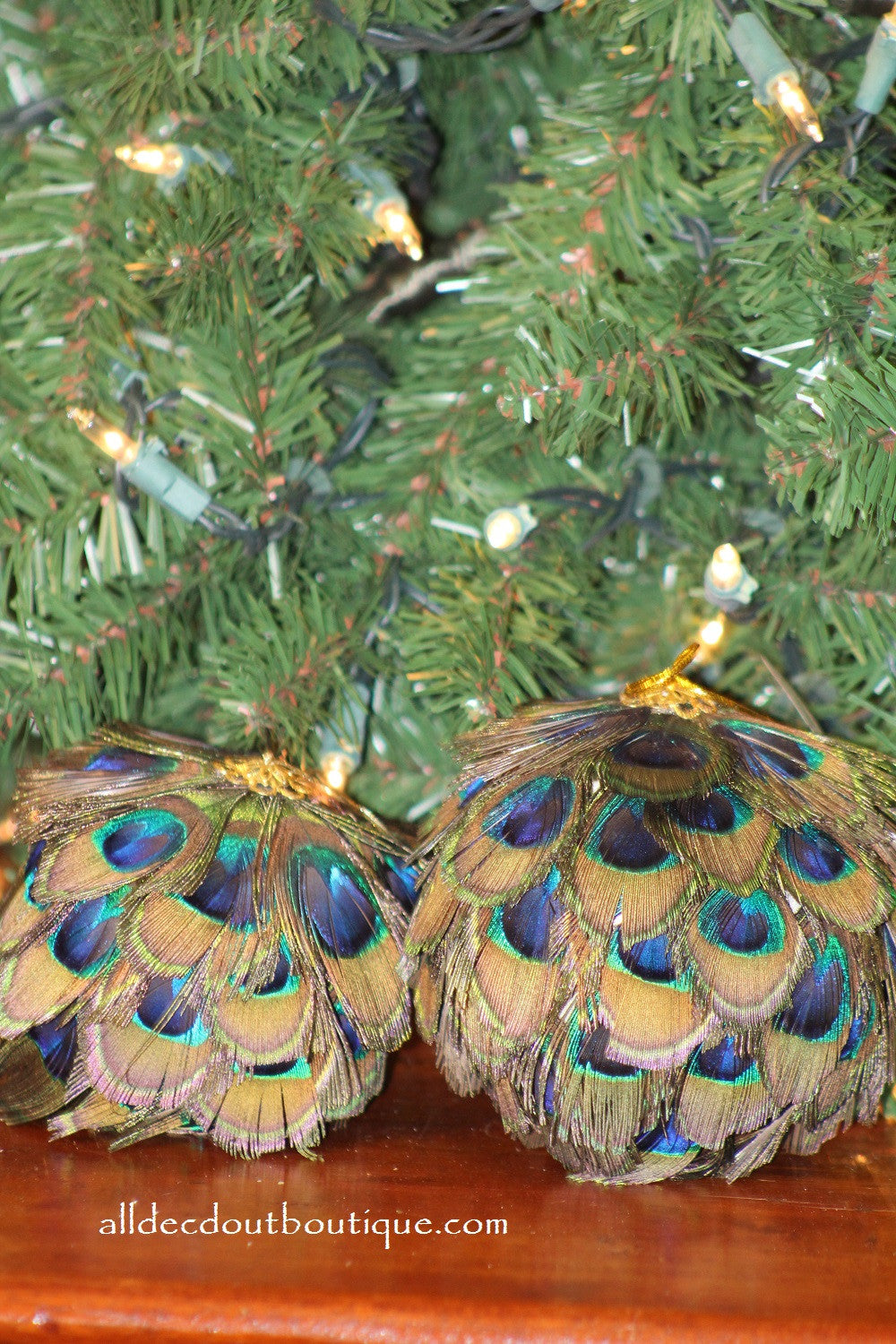 DIY  Dollar Tree Holiday Peacock Ornaments 