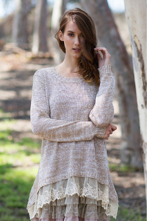 Lace hot sale sweater tunic