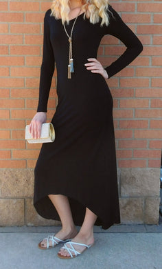 Elan | Full Black Long Sleeve Dress - All Decd Out