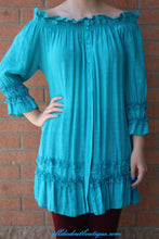 Urban Mango | Turquoise with Ruffle Trimming Blouse